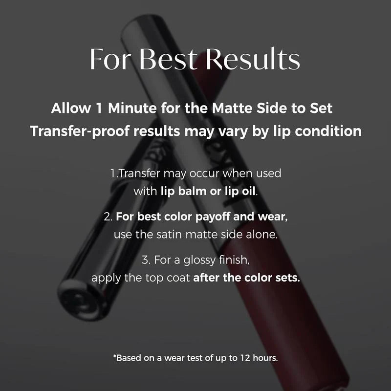 Perfect Twin Lip — Dual-Ended Liquid Lipstick with Velvet Matte Color and Glossy Shine