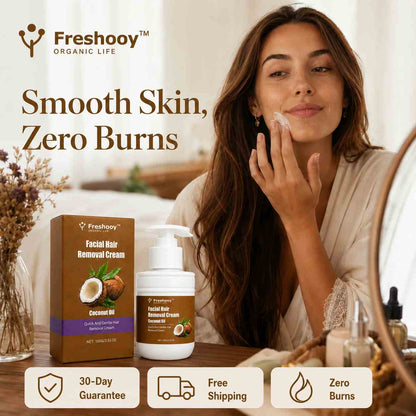 Freshooy™ Gentle Coconut Oil Facial Hair Removal Cream for Smooth Skin