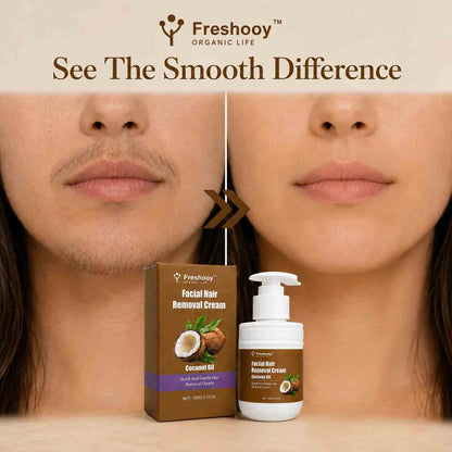 Freshooy™ Gentle Coconut Oil Facial Hair Removal Cream for Smooth Skin