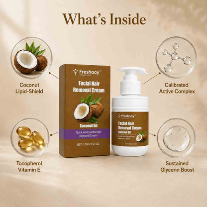 Freshooy™ Gentle Coconut Oil Facial Hair Removal Cream for Smooth Skin