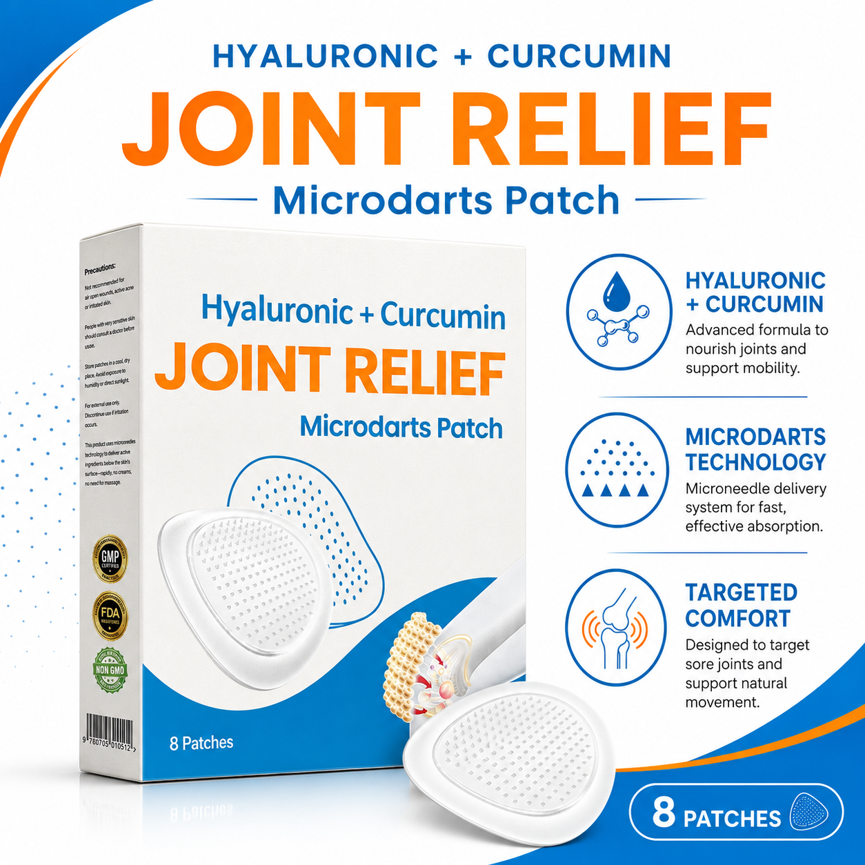 Hyaluronic Joint Relief Microneedle Patch