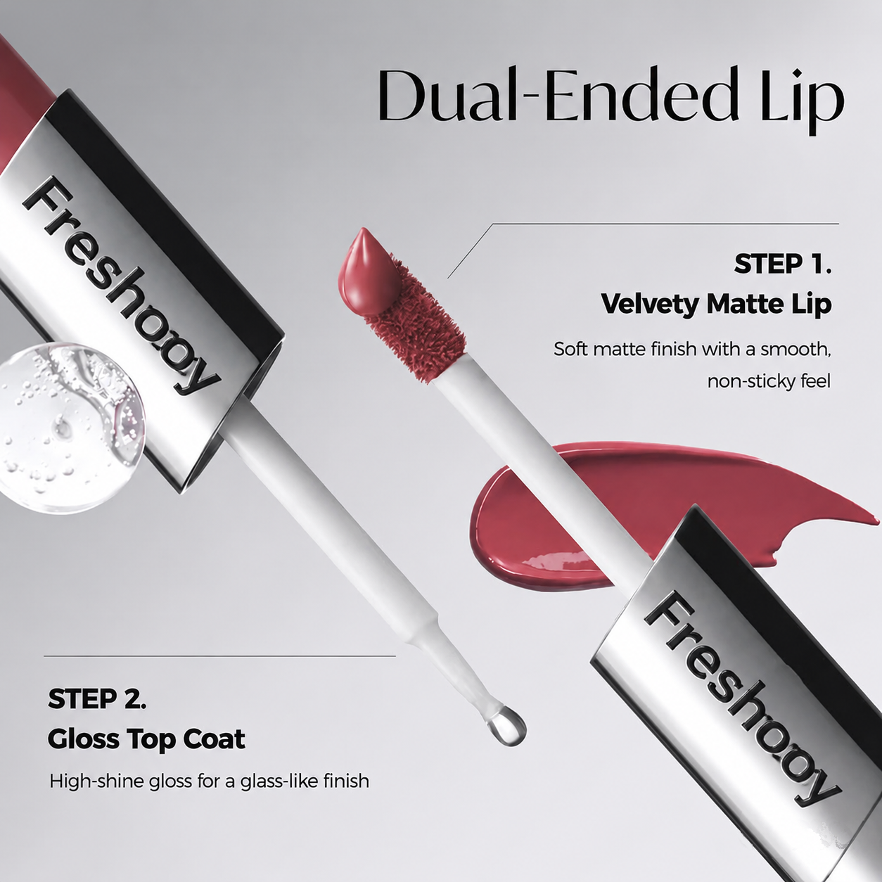 Perfect Twin Lip — Dual-Ended Liquid Lipstick with Velvet Matte Color and Glossy Shine
