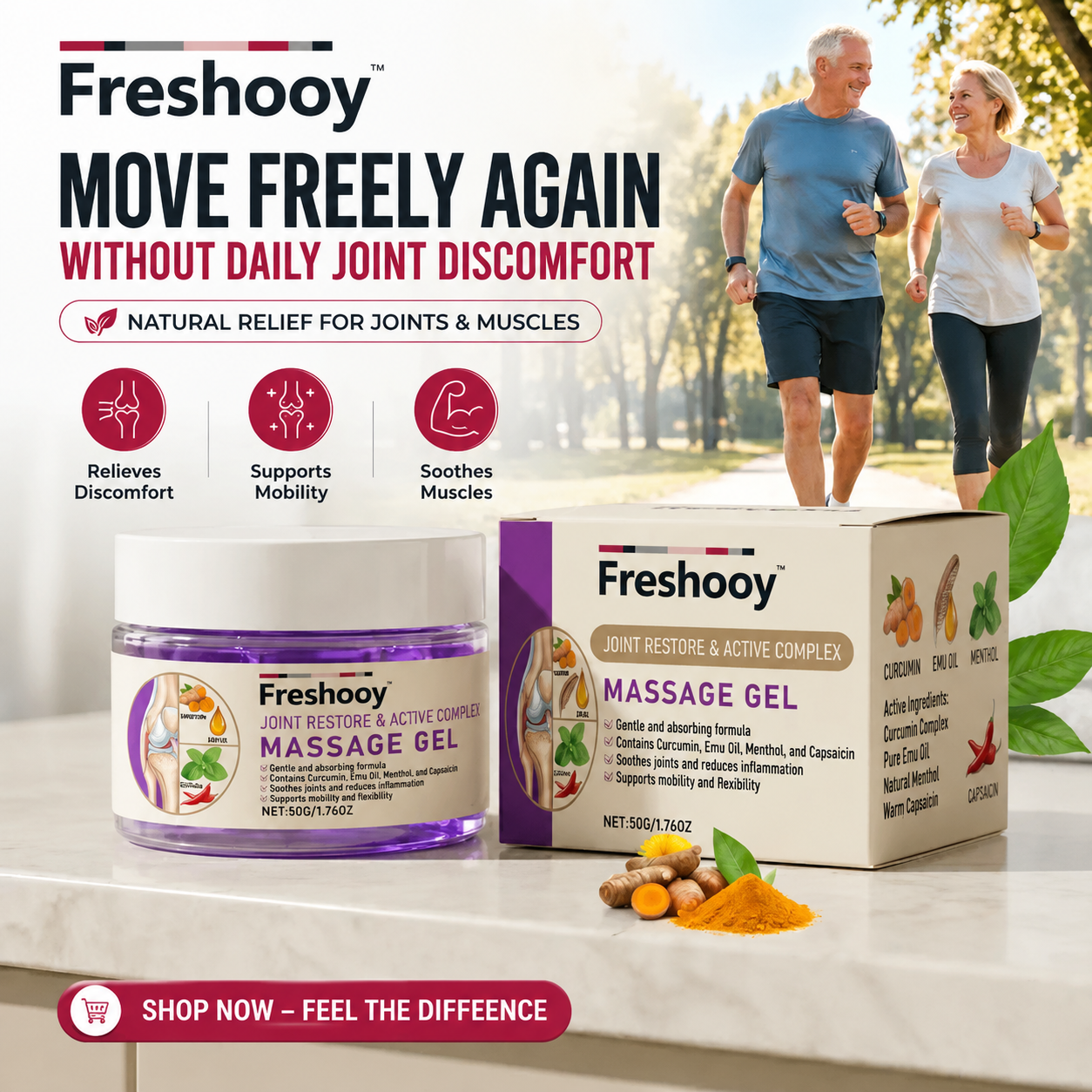 Freshooy™ Advanced Arthritis Relief Gel — AAOS-Approved Turmeric & Emu Oil for Joint & Muscle Comfort